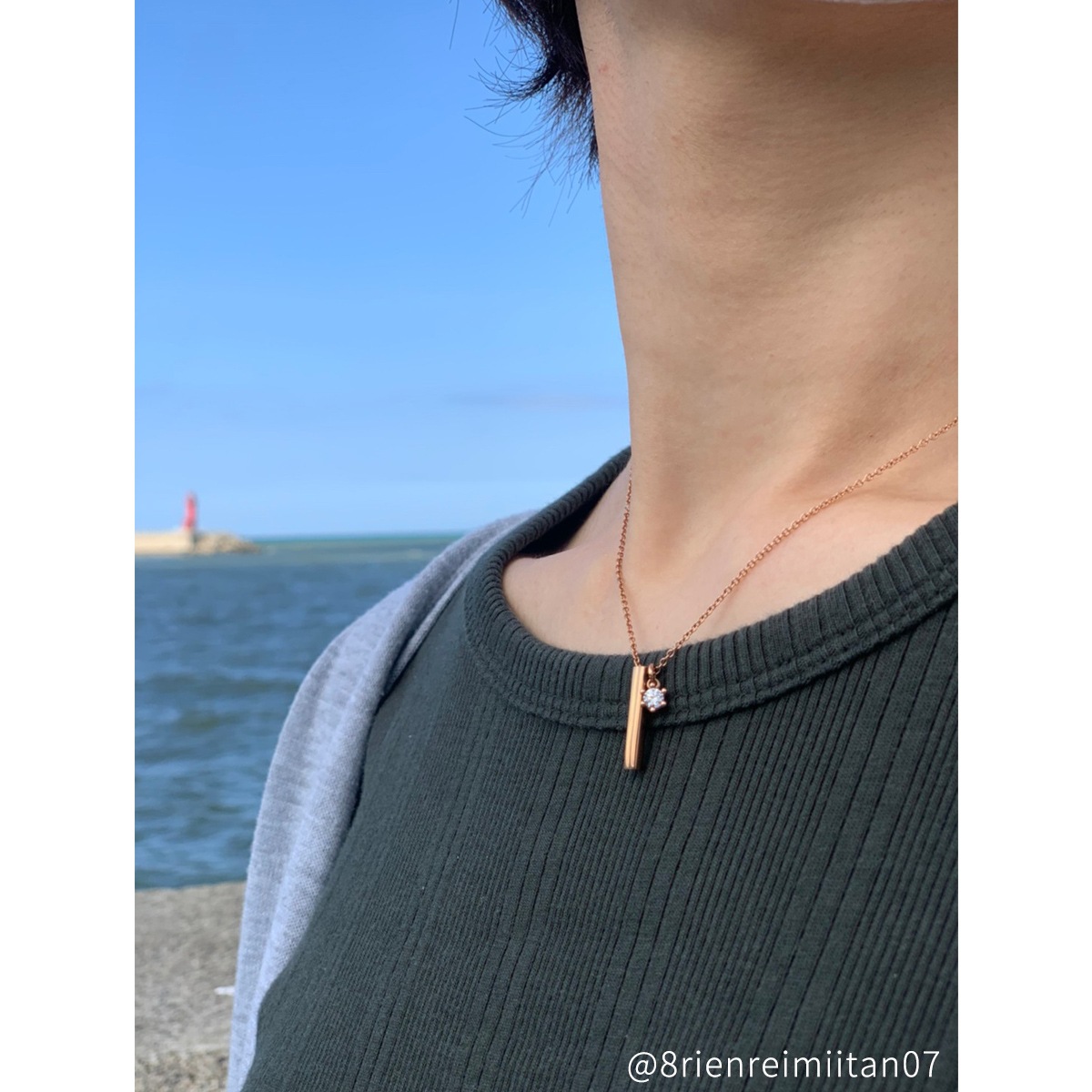 ハート・スティック ペアネックレス つけっぱなしok ステンレス opp00068  つけっぱなしok アレルギー対応