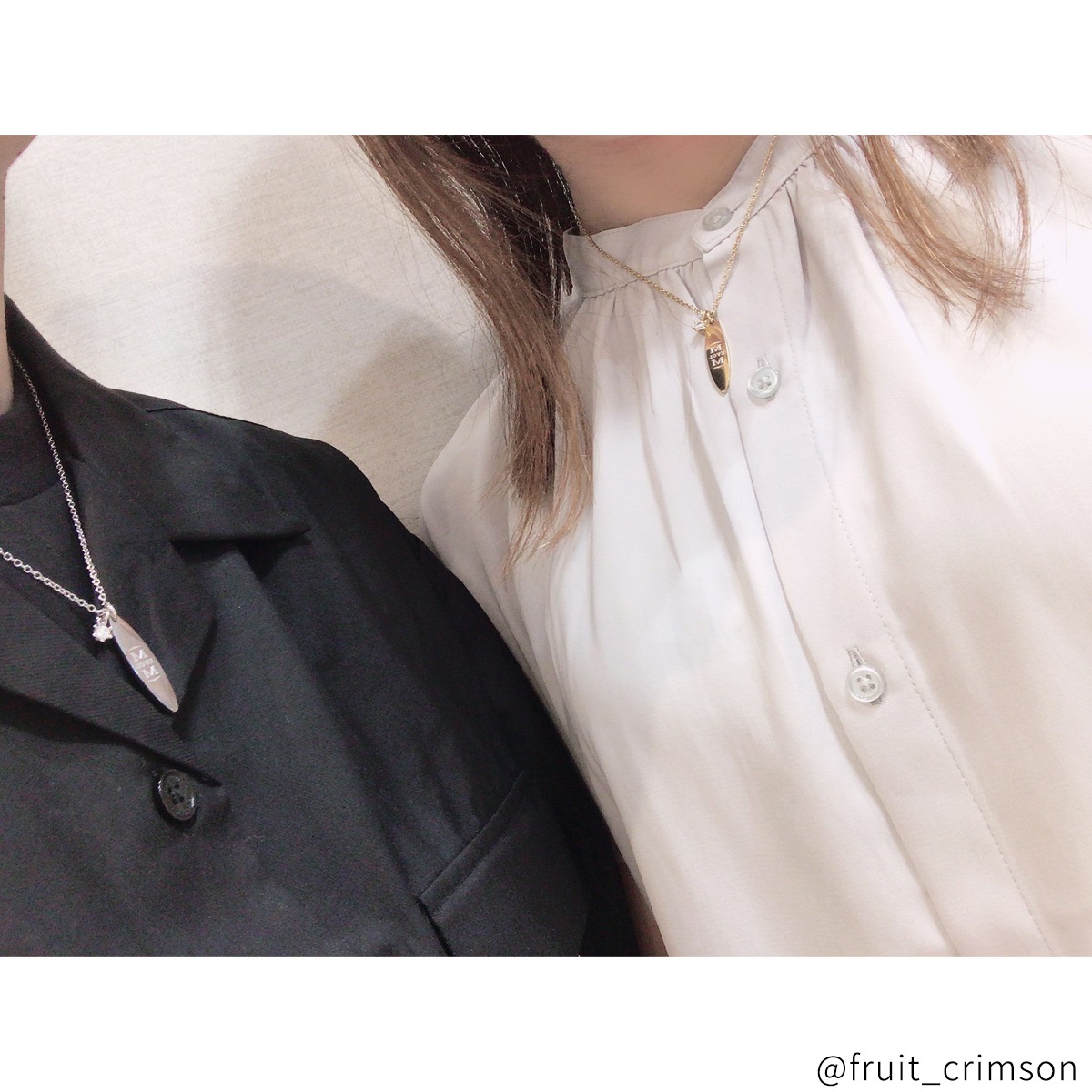 ロング・オーバルプレートのペアネックレス LOVE&DATE　opp00069  アレルギー対応