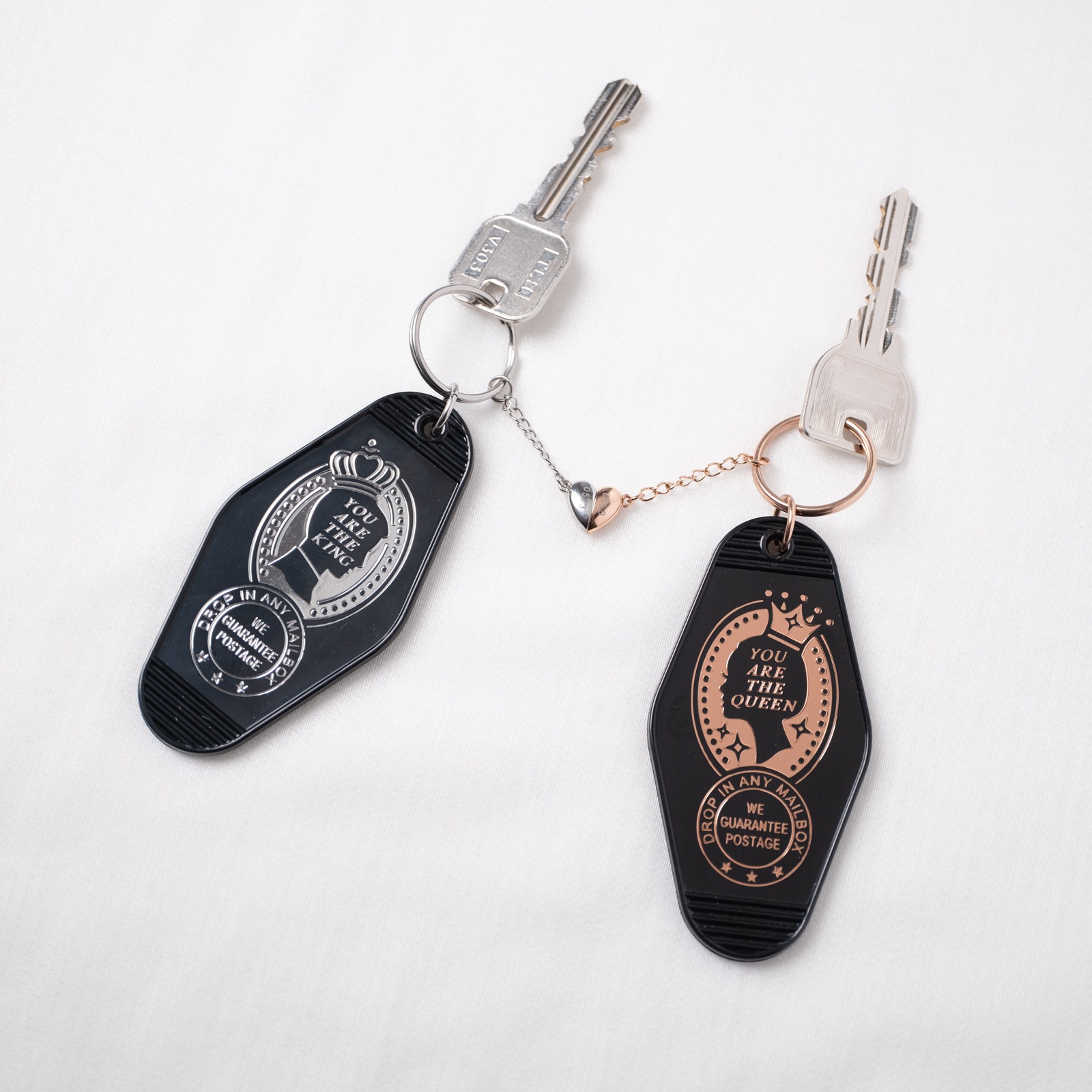 【ペアキーホルダー】 キング&クイーンのモーテルキーホルダー kla048