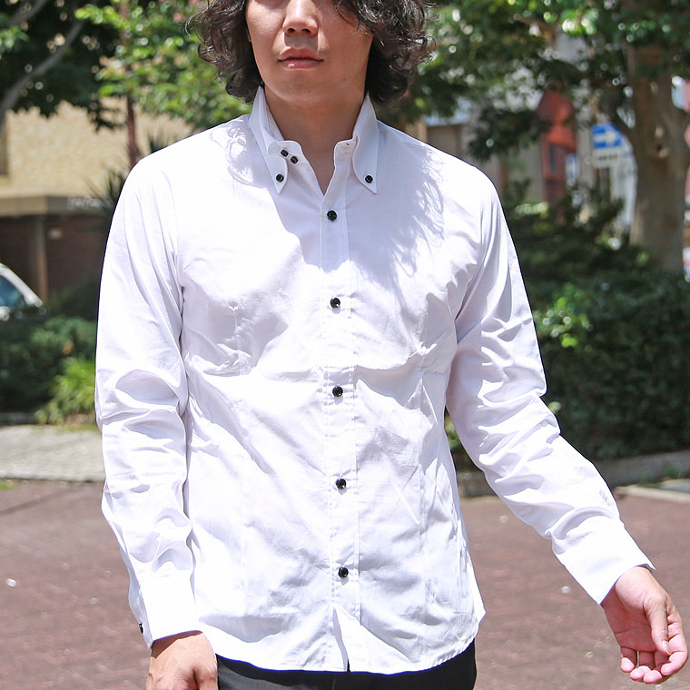 日本製ブロードデュエボタンダウン長袖シャツ