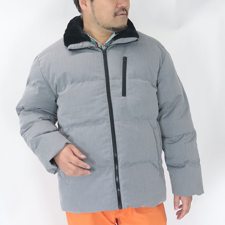 【大きいサイズ】襟ファースタンド中綿ブルゾン