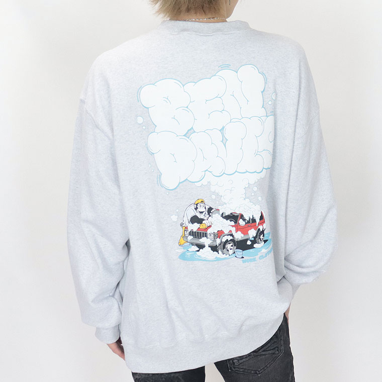 SALE【BEN DAVIS(ベンデイビス)】バブルロゴ 裏毛トレーナー(ペアルック・アメカジ系)