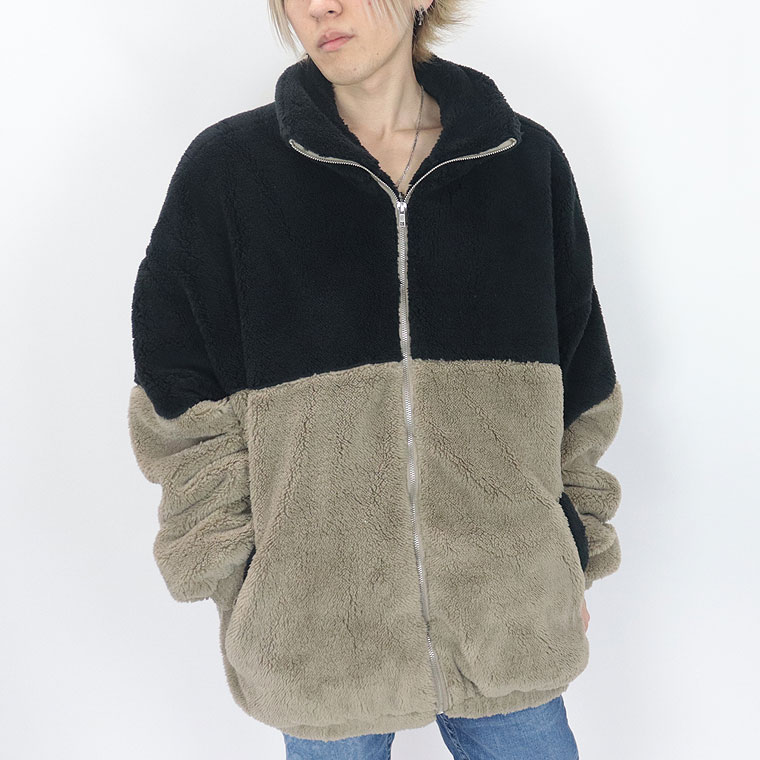 決算SALE【HALHAM】シャギーボアスタンドブルゾン(ペアルック・ユニセックス系)