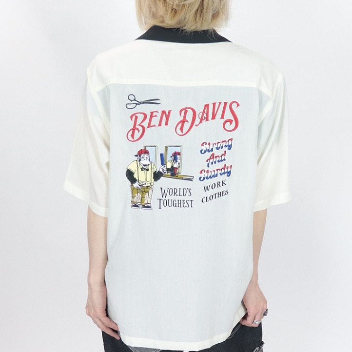 35%OFFサマーセール【BEN DAVIS(ベンデイビス)】オープンカラー半袖シャツ/バック刺繍 (ペアルック・アメカジ系)