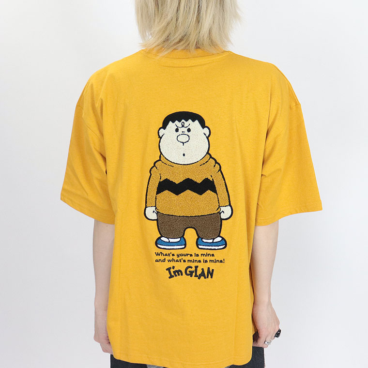 ジャイアン人気爆発【ジャイアン/ドラえもん】サガラ刺繍/半袖Ｔシャツ (ペアルック・アメカジ系)