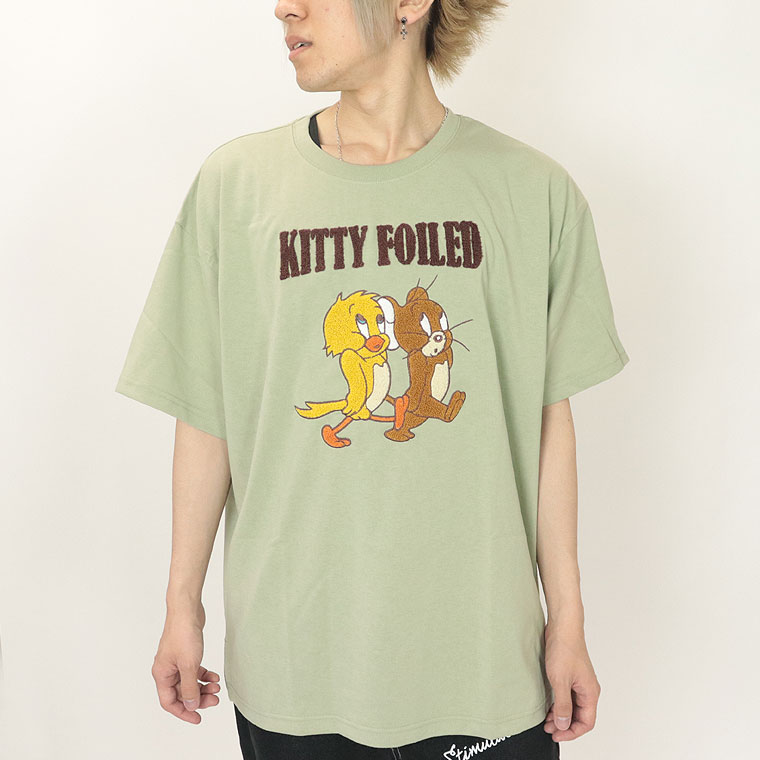 夏物セール１５％OFF【TOM and JERRY (トムとジェリー)】ヒヨコ&ｼﾞｪﾘｰｻｶﾞﾗ刺繍/半袖Ｔシャツ (ペアルック・アメカジ系)