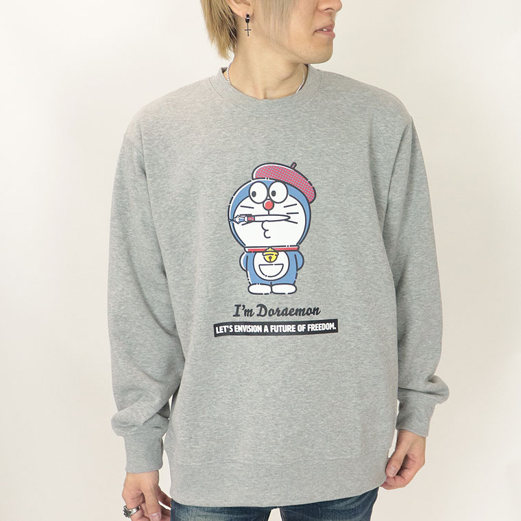 冬物売り尽くし50%OFF【ドラえもん/ジャイアン】ドラえもん プリント/長袖裏起毛ﾄﾚｰﾅｰ (ペアルック・アメカジ系)