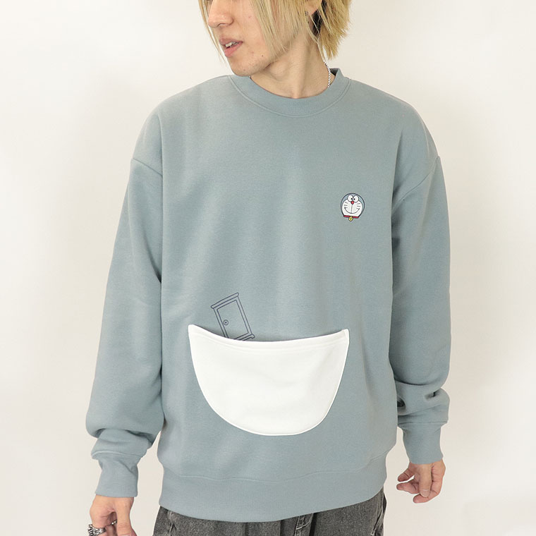 冬物セール20%OFF【ドラえもん】ドラえもん 四次元ポケット付き/裏起毛長袖ﾄﾚｰﾅｰ (ペアルック・アメカジ系)