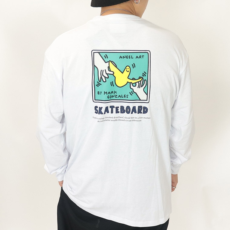 【(What it isNt) ART BY MARK GONZALES】ホールドハンズエンジェル長袖Tシャツ