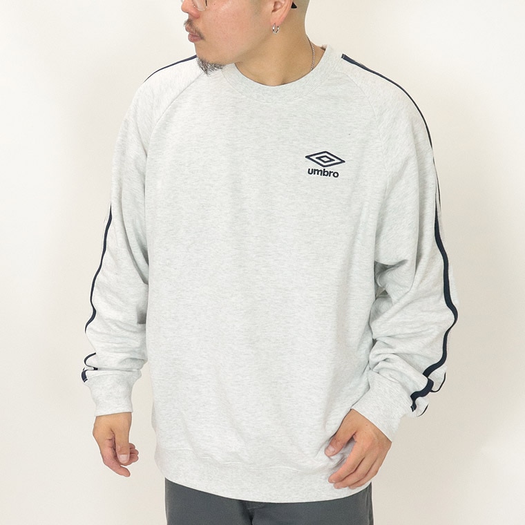 【UMBRO】袖ライン クルーネックスウェットトレーナー
