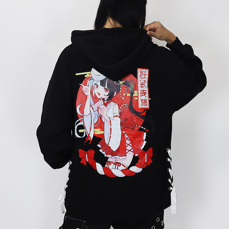 PSYCHONATION】 『寝田ルネコラボ』巫女イラストBIGシルエットZIP