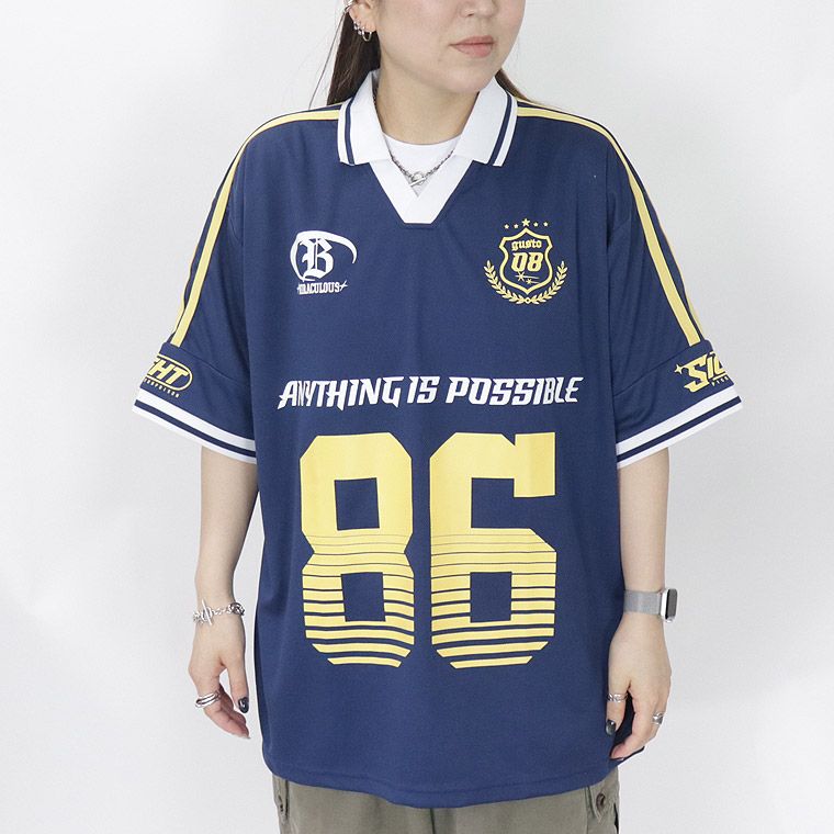 スポーツデザイン半袖サッカーシャツ