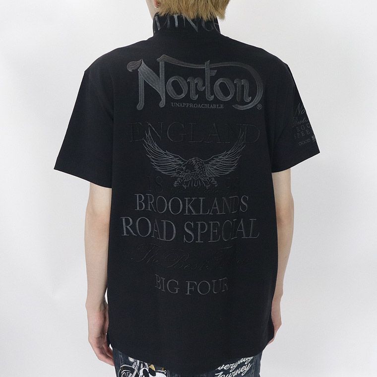 【NORTON】シャイニーワントーン刺繍ポロシャツ