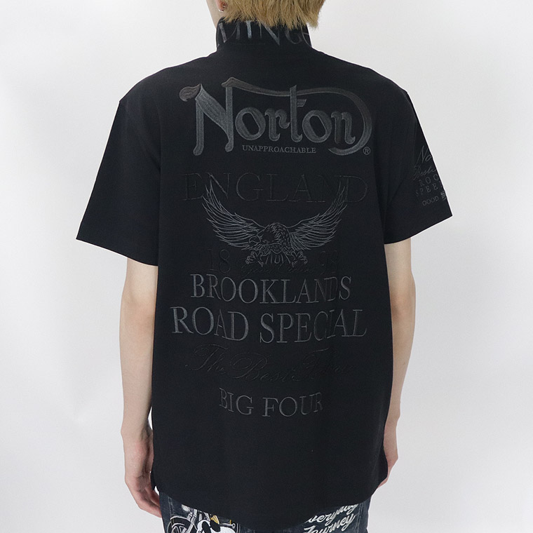 【NORTON】シャイニーワントーン刺繍ポロシャツ