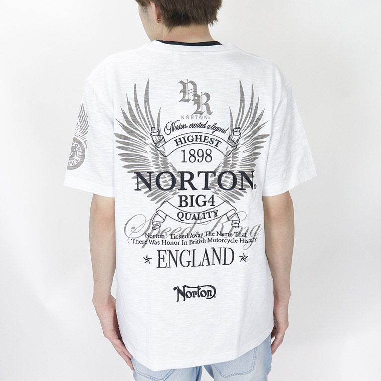 【NORTON】スラブフェザーヘンリーネック半袖Tシャツ