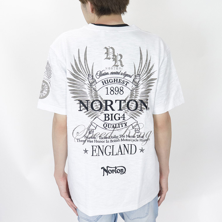 【NORTON】スラブフェザーヘンリーネック半袖Tシャツ