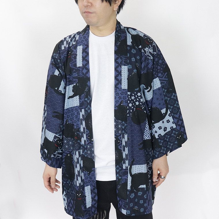 【日本製】アニマルデザイン法被 黒猫