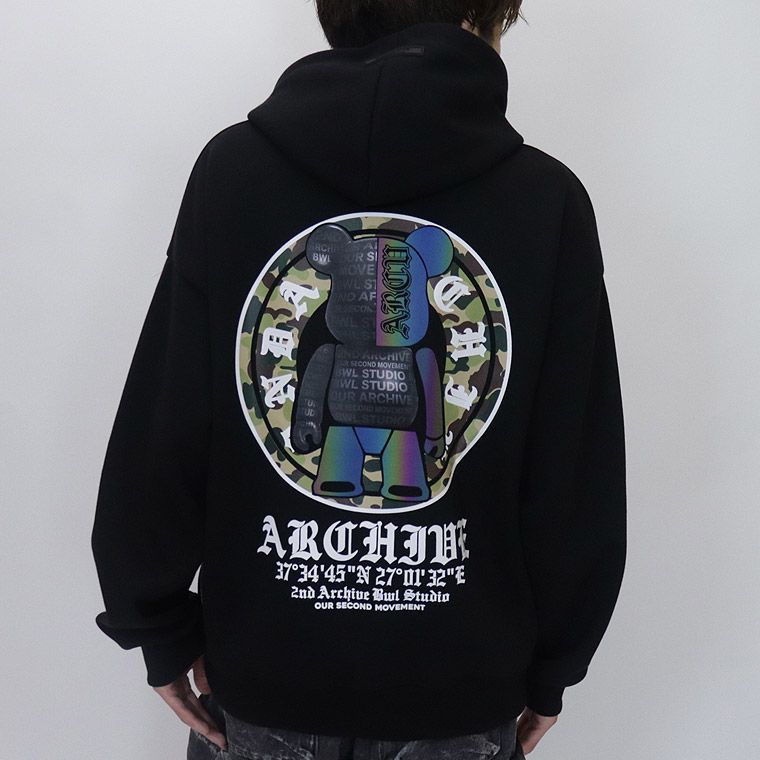 【2ND ARCHIVE】サークル迷彩ベアープリントプルパーカー