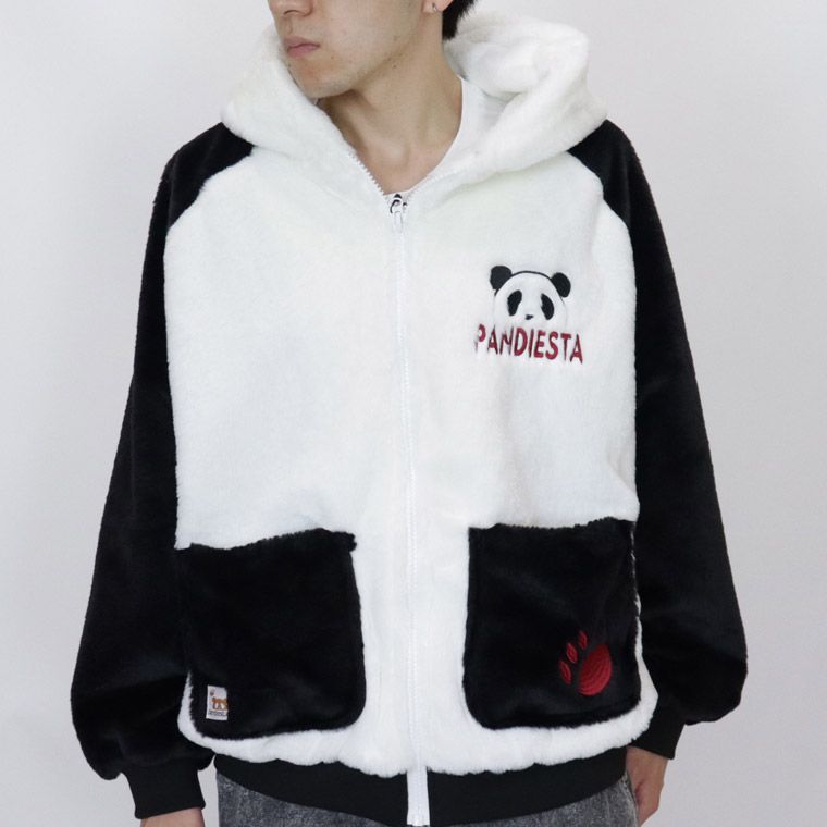 【PANDIESTA】ラグラン切替フェイクファーZIPブルゾン