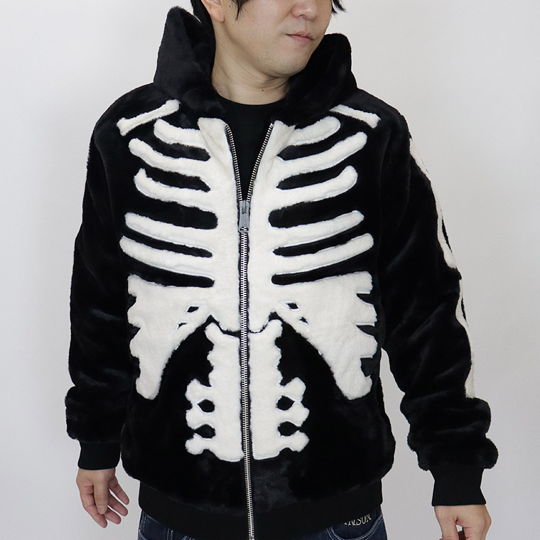 【VANSON】スケルトンボーンファーZIPジャケット