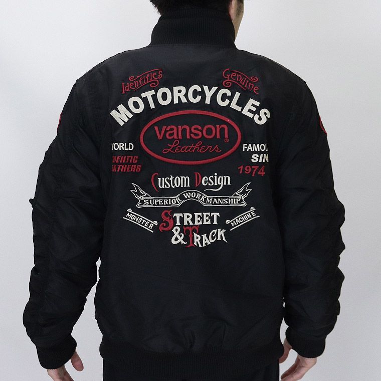 【VANSON】ロゴ刺繍MA-1フライトジャケット