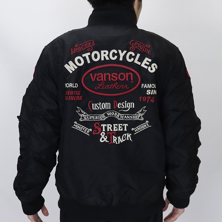 【VANSON】ロゴ刺繍MA-1フライトジャケット