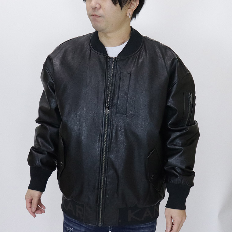 【Karl Kani】3D刺繍PUレザーMA-1ジャケット
