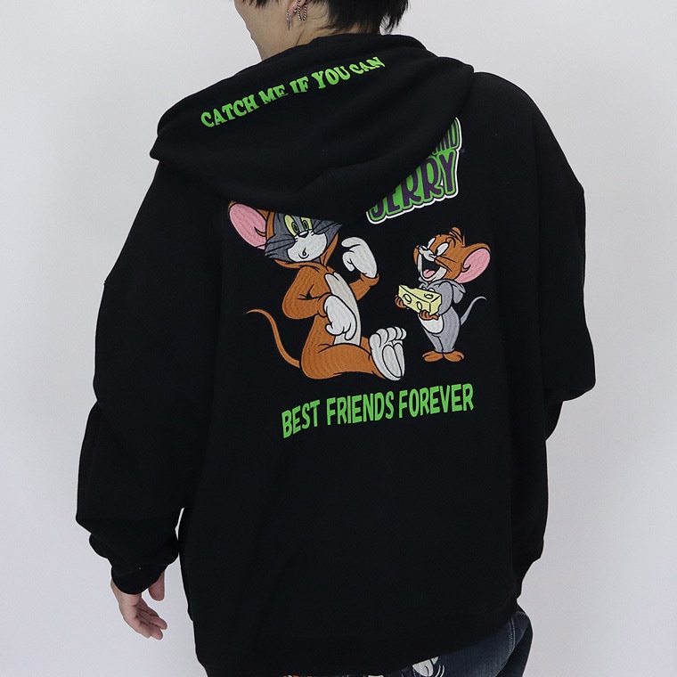 【TOM&JERRYコラボ】裏毛オーバーサイズZIPパーカー