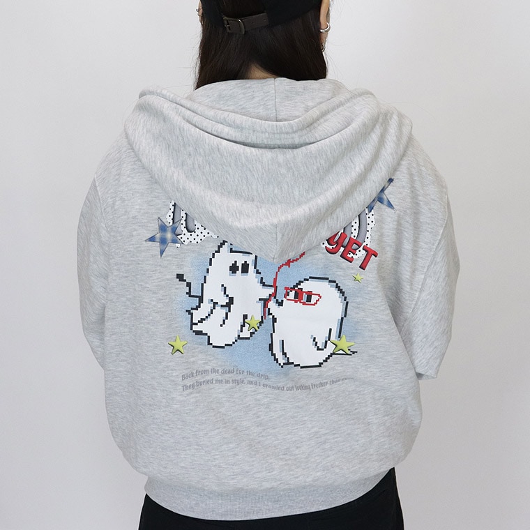 ゴーストデジタルプリントZIPパーカー