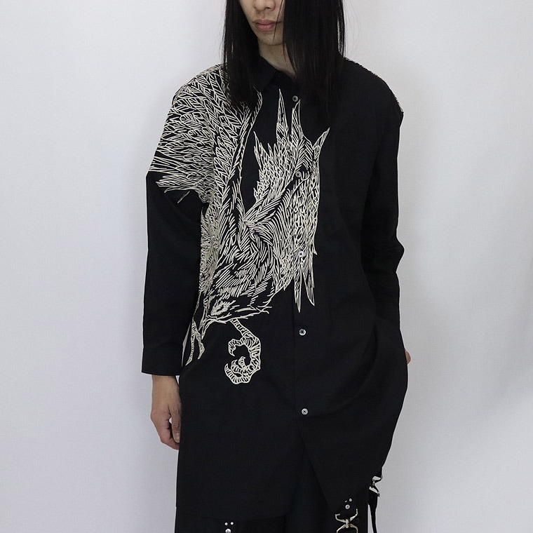 【濁-DAKU-】CROW総刺繍ロング丈シャツ