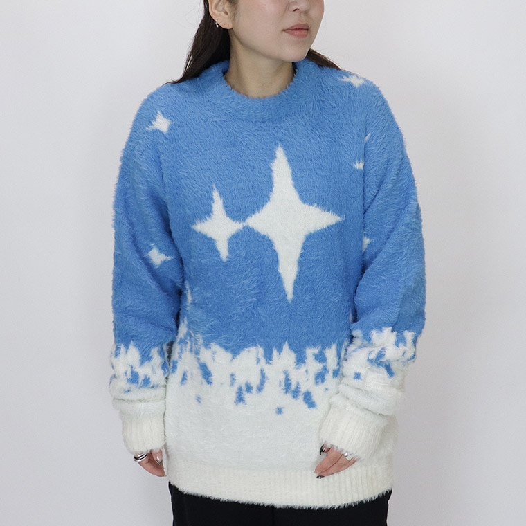 SALE 星柄クルーネックニット
