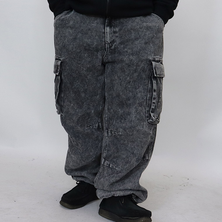 デニムケミカルワイドカーゴパンツ