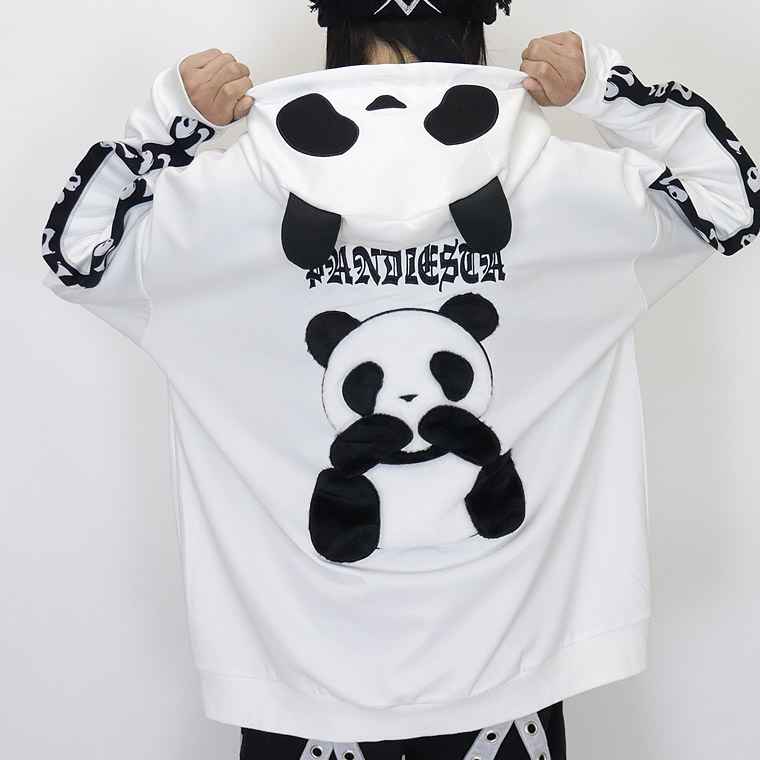 ＼数量限定１０％ＯＦＦ／【PANDIESTA JAPAN】なりきりフード付きぬいぐるみパンダZIPパーカー