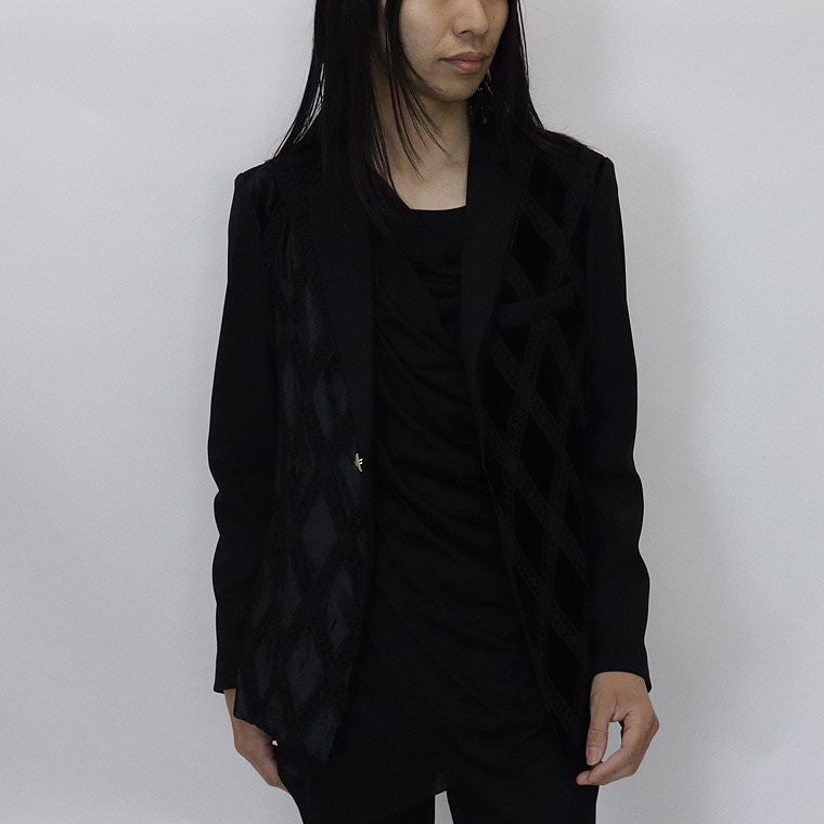 ベロアレース使いシングルテーラードジャケット