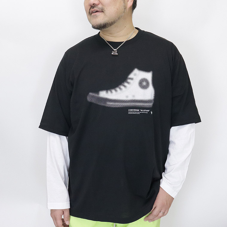 【大きいサイズ】CONVERSE袖レイヤード天竺長袖Ｔシャツ