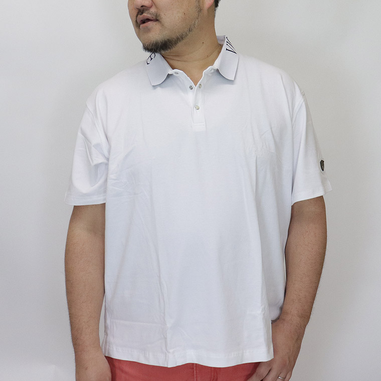 【大きいサイズ】VIOLA ジャガードロゴ襟ポロシャツ