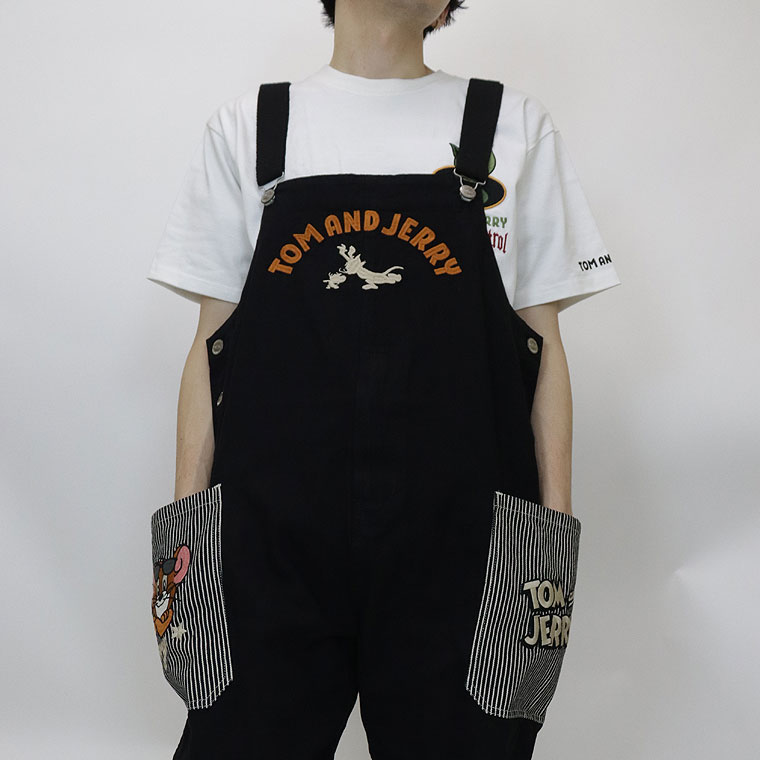 【TOM&JERRYコラボ】刺繍入りデニムサロペット
