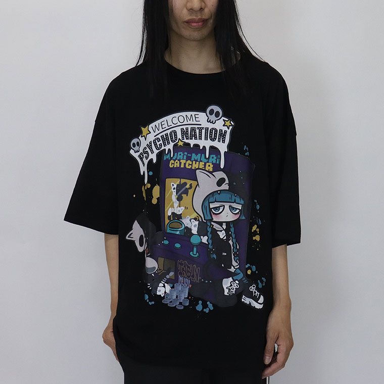 【PSYCHONATION】『たぶん、無理。コラボ』木天蓼にゃん子BIGシルエットTシャツ