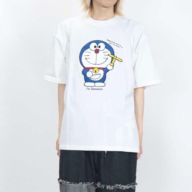 ジャイアン人気爆発【ジャイアン/ドラえもん】サガラ刺繍/半袖Ｔシャツ (ペアルック・アメカジ系)