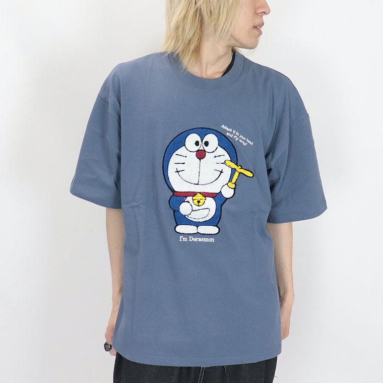 ジャイアン人気爆発【ジャイアン/ドラえもん】サガラ刺繍/半袖Ｔシャツ (ペアルック・アメカジ系)