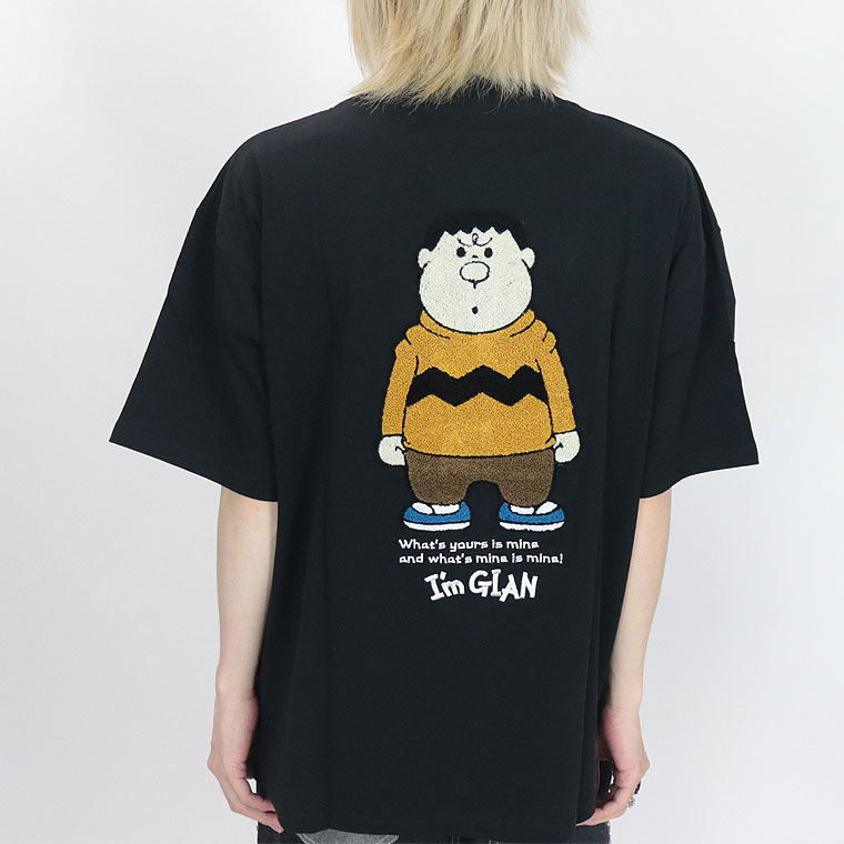 ジャイアン人気爆発【ジャイアン/ドラえもん】サガラ刺繍/半袖Ｔシャツ (ペアルック・アメカジ系)