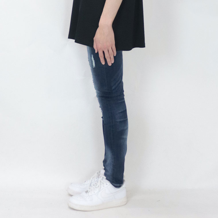 リペアスキニーデニムパンツ
