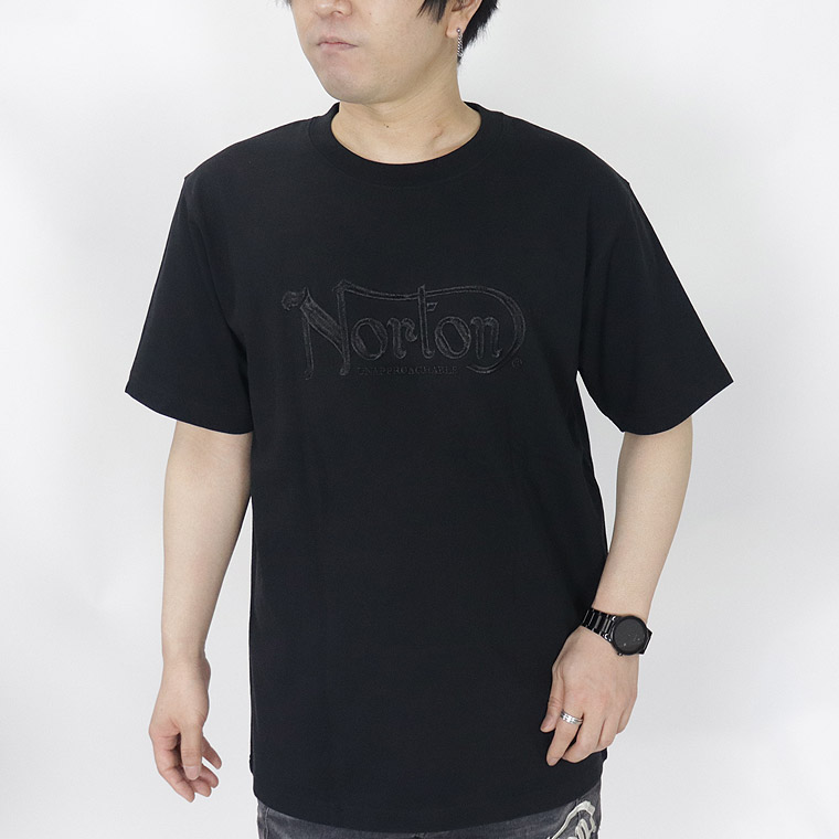 【NORTON】シャイニーワントーン刺繍半袖Tシャツ