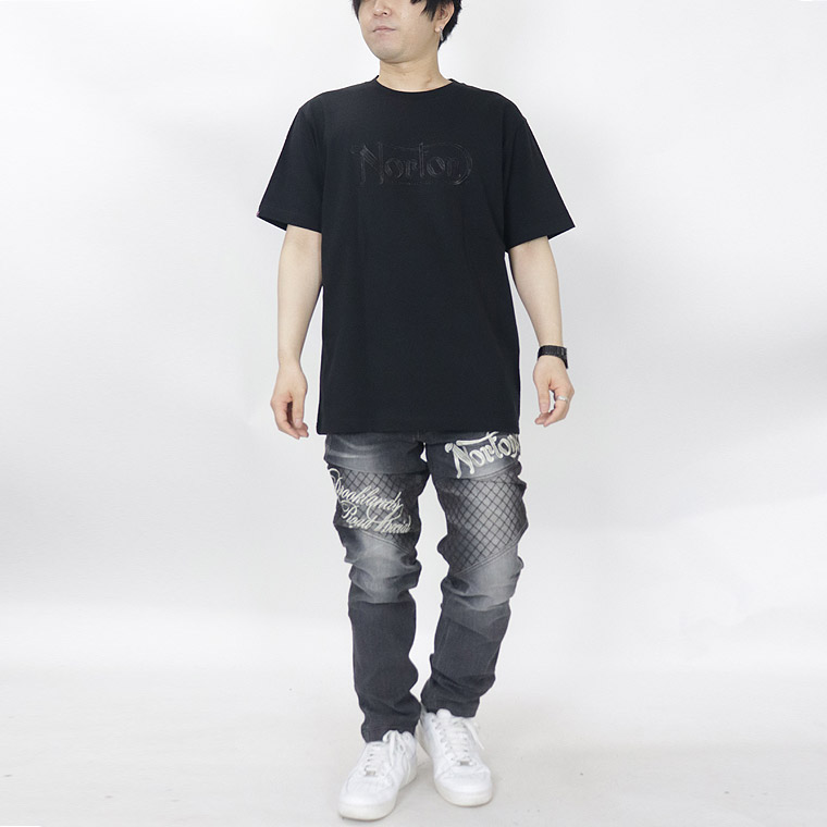 【NORTON】シャイニーワントーン刺繍半袖Tシャツ