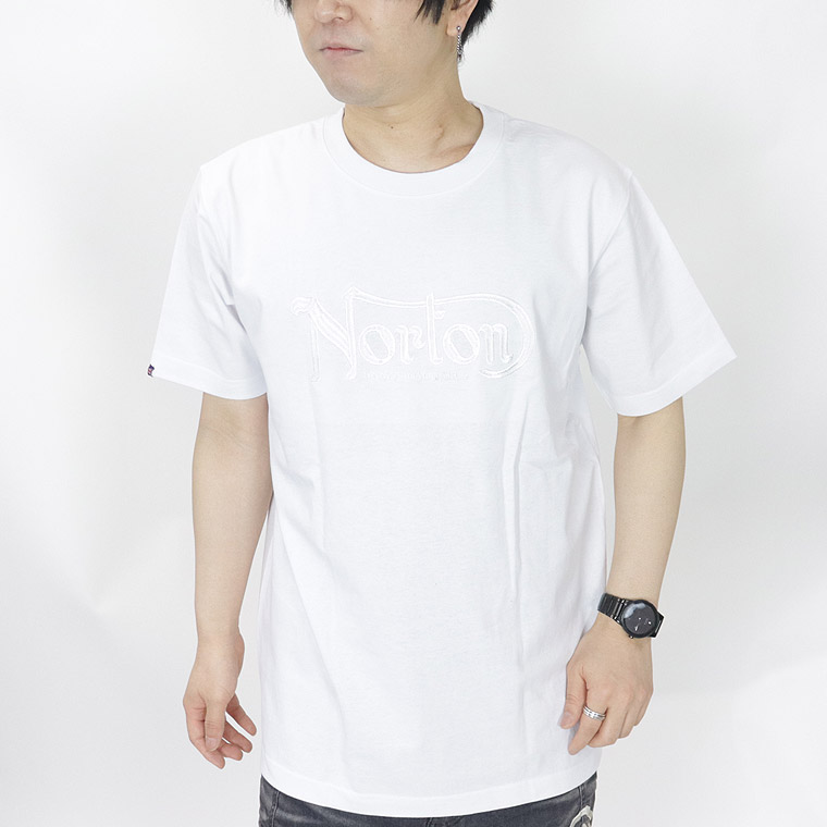 【NORTON】シャイニーワントーン刺繍半袖Tシャツ