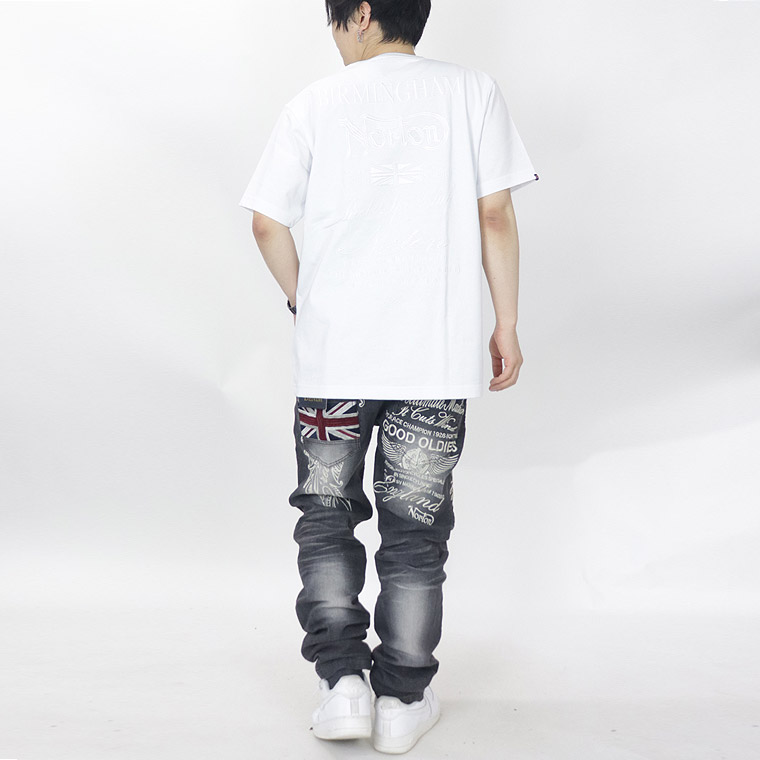 【NORTON】シャイニーワントーン刺繍半袖Tシャツ