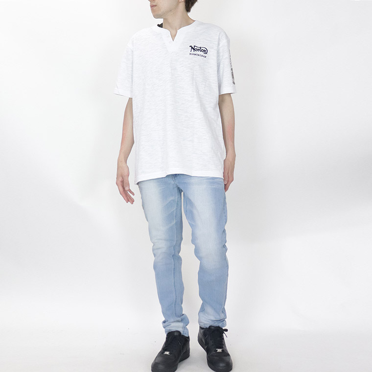 【NORTON】スラブフェザーヘンリーネック半袖Tシャツ