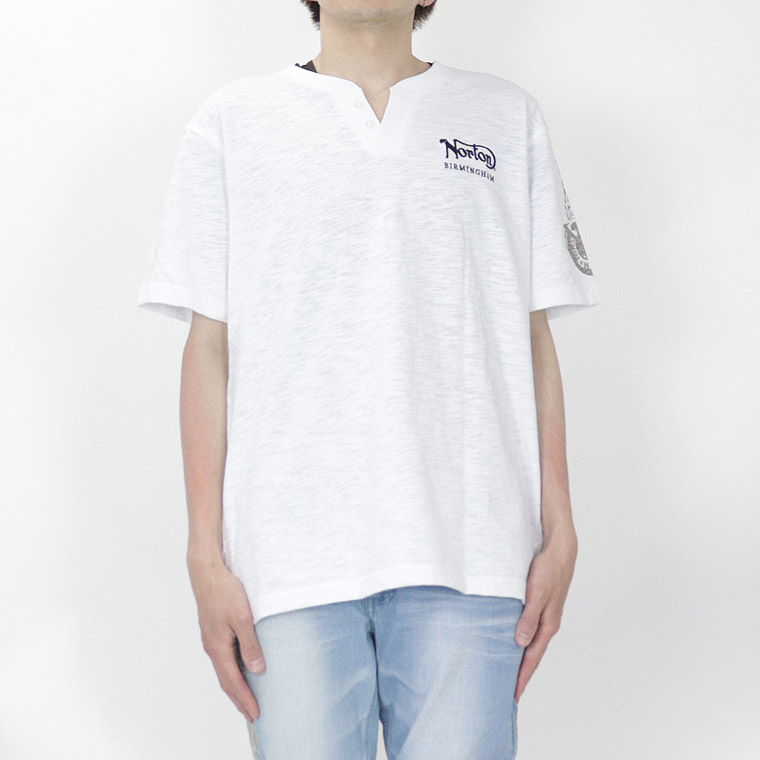 【NORTON】スラブフェザーヘンリーネック半袖Tシャツ