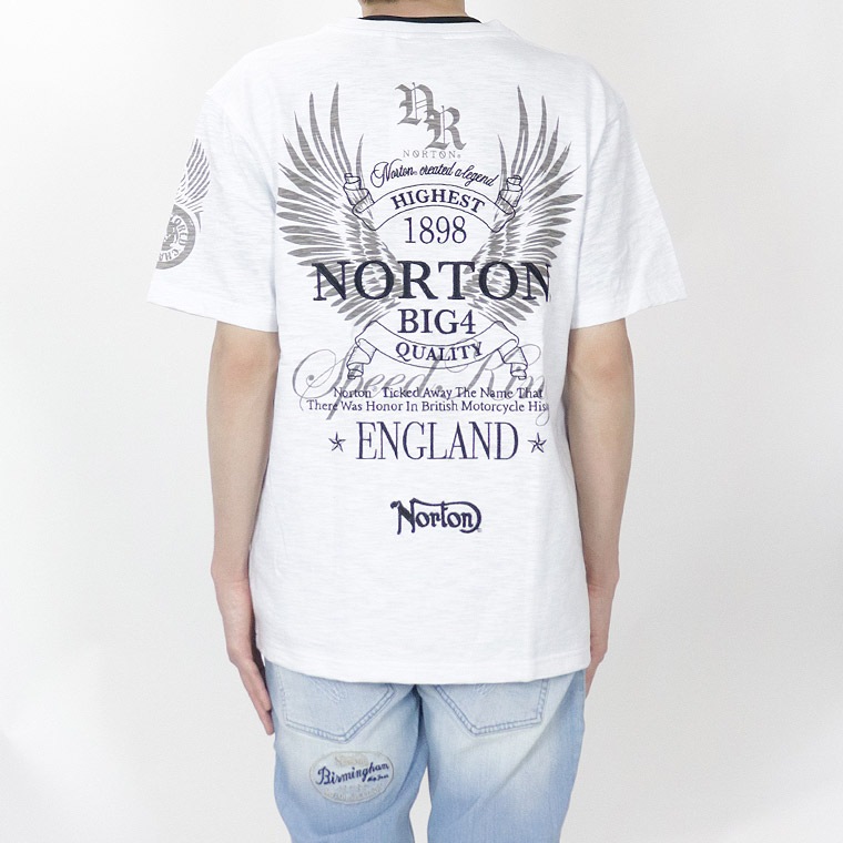 【NORTON】スラブフェザーヘンリーネック半袖Tシャツ