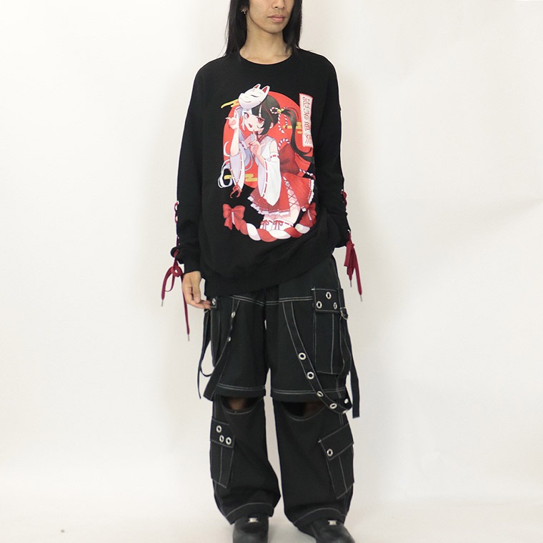 【PSYCHONATION】『寝田ルネコラボ』巫女イラストBIGシルエットトレーナー